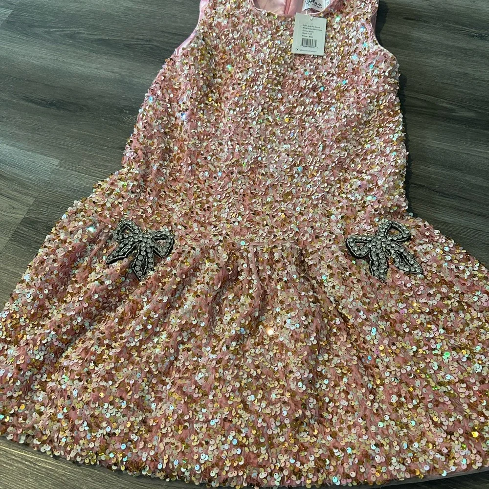 Lola Pink and Gold Sequin Kids Dress